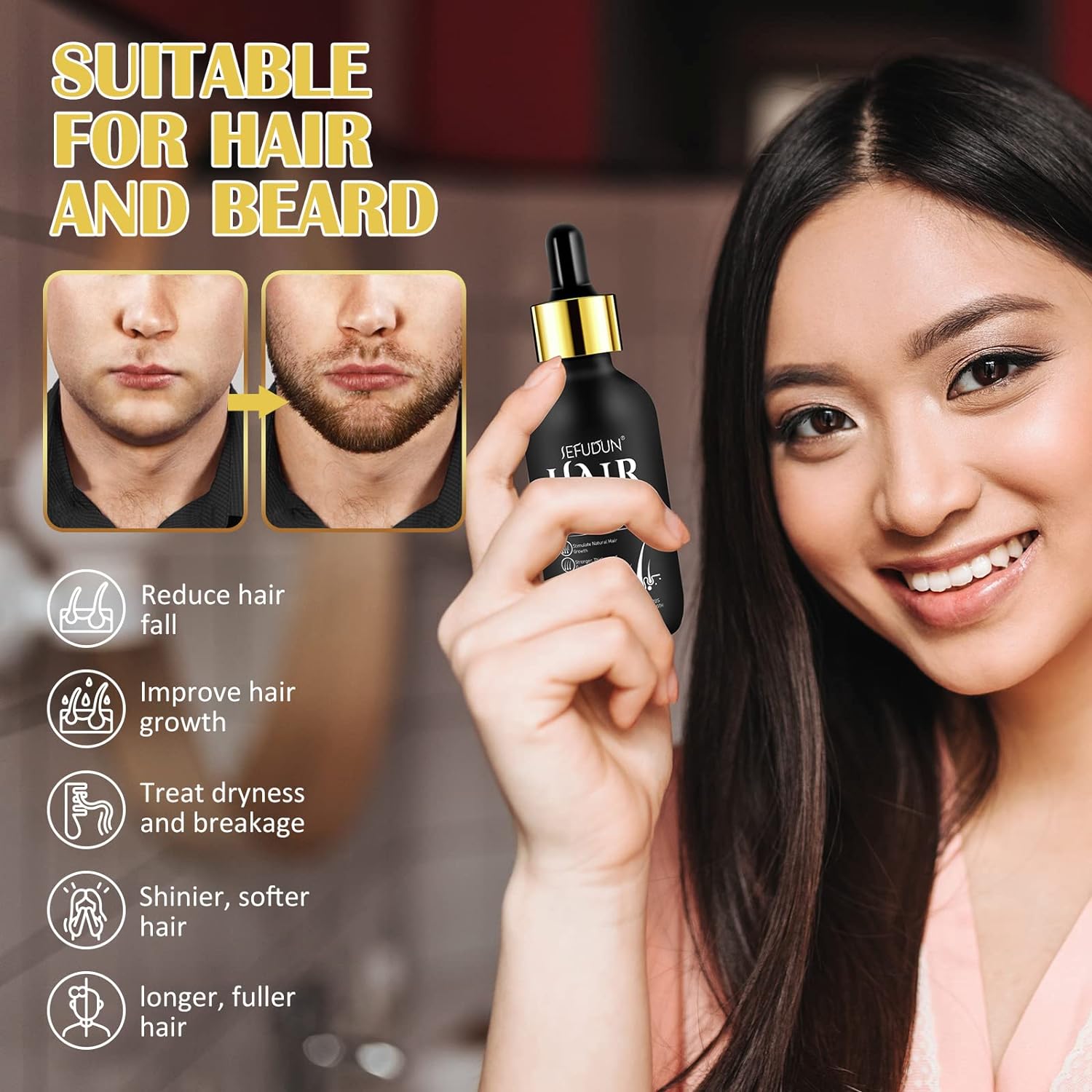 Minoxidil 5% Hair Growth Serum for Men and Women, 2.02 oz Bottle, Promotes Fuller Hair - Image 2