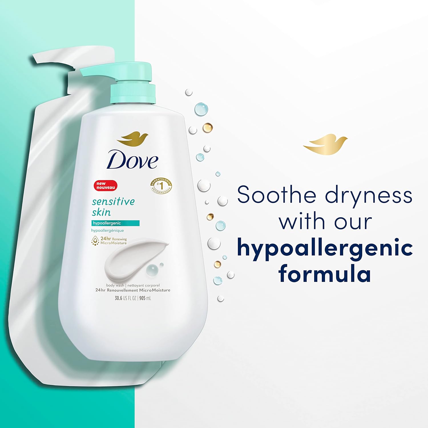 Dove Gentle Exfoliating Sea Minerals Body Wash 30.6 fl oz 3 Pack Sensitive Skin - Image 7