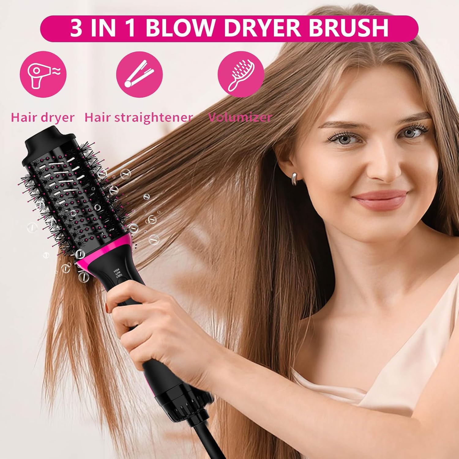 4-in-1 Professional Hot Air Brush Styler for All Hair Types - Image 2
