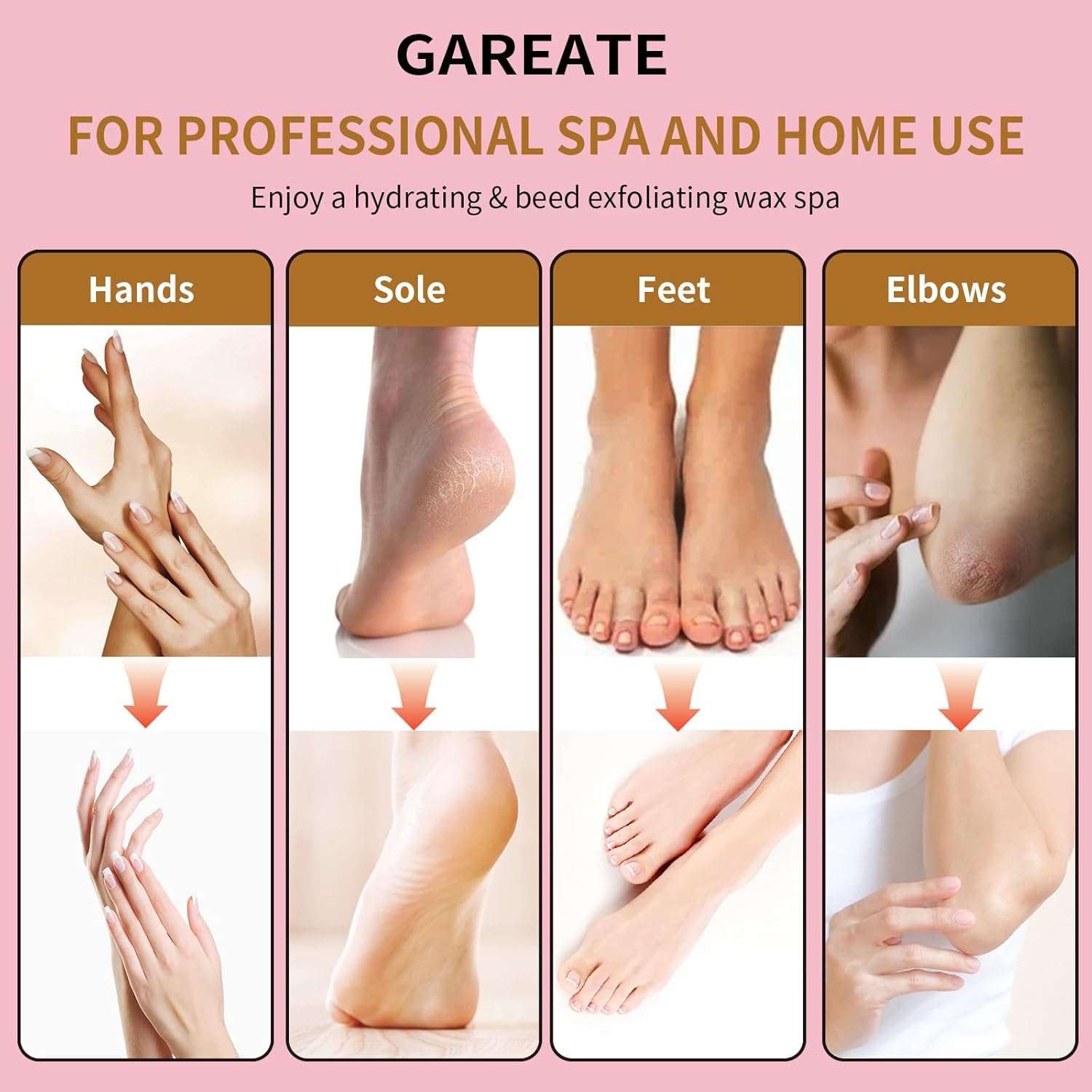 Paraffin Wax Machine for Hand and Feet - Paraffin Wax Machine 3500ML with 6 Pcs Paraffin Bath Wax,Personal Home SPA Moisturizing and Exfoliating Kit for Hands and Feet,Keep Warm Paraffin Wax(White) - Image 6