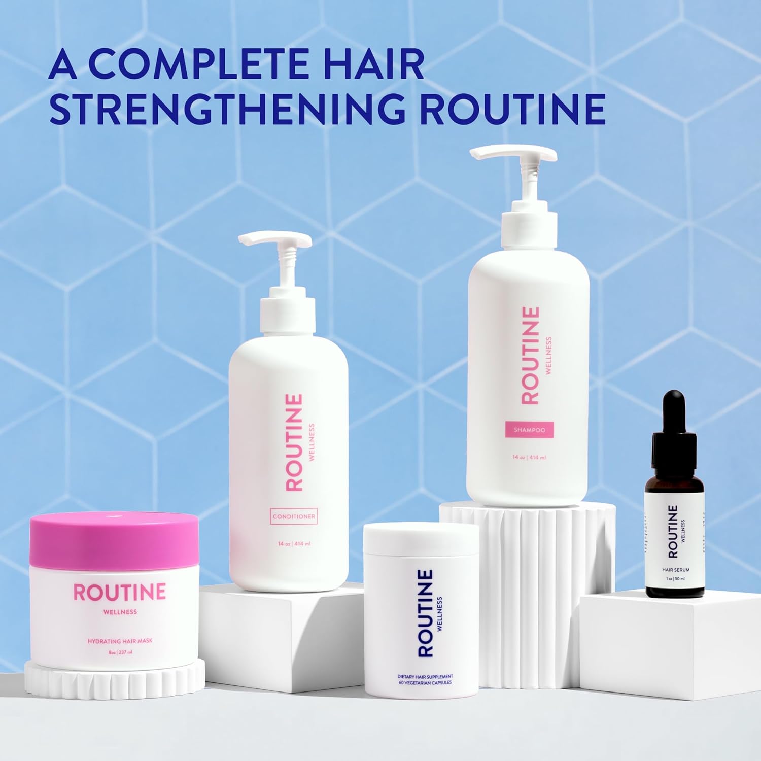 Routine Wellness Anti-Thinning Shampoo and Conditioner Set for Thinning Hair - Biotin DHT Blocker Women & Men - Color Safe Shampoo for Hair Loss & Healthier Hair - Coconut & Vanilla (Pack of 2) - Image 7