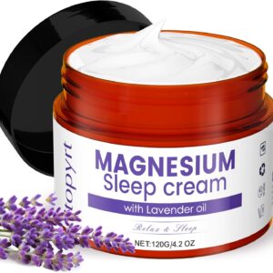 Magnesium Cream: Magnesium Lotion for Sleep with Lavender Oil for Leg Cramps Pain Safe for Kids 120g/4.2oz