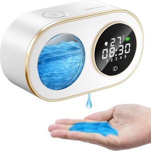Automatic Soap Dispenser Touchless,Kitchen Bathroom,Modern Smart Home,USB Type-C Rechargeable,Long Battery Life,Time and Temperature Display,5-Level Adjustable,320ML 10.8OZ(Gel-White)