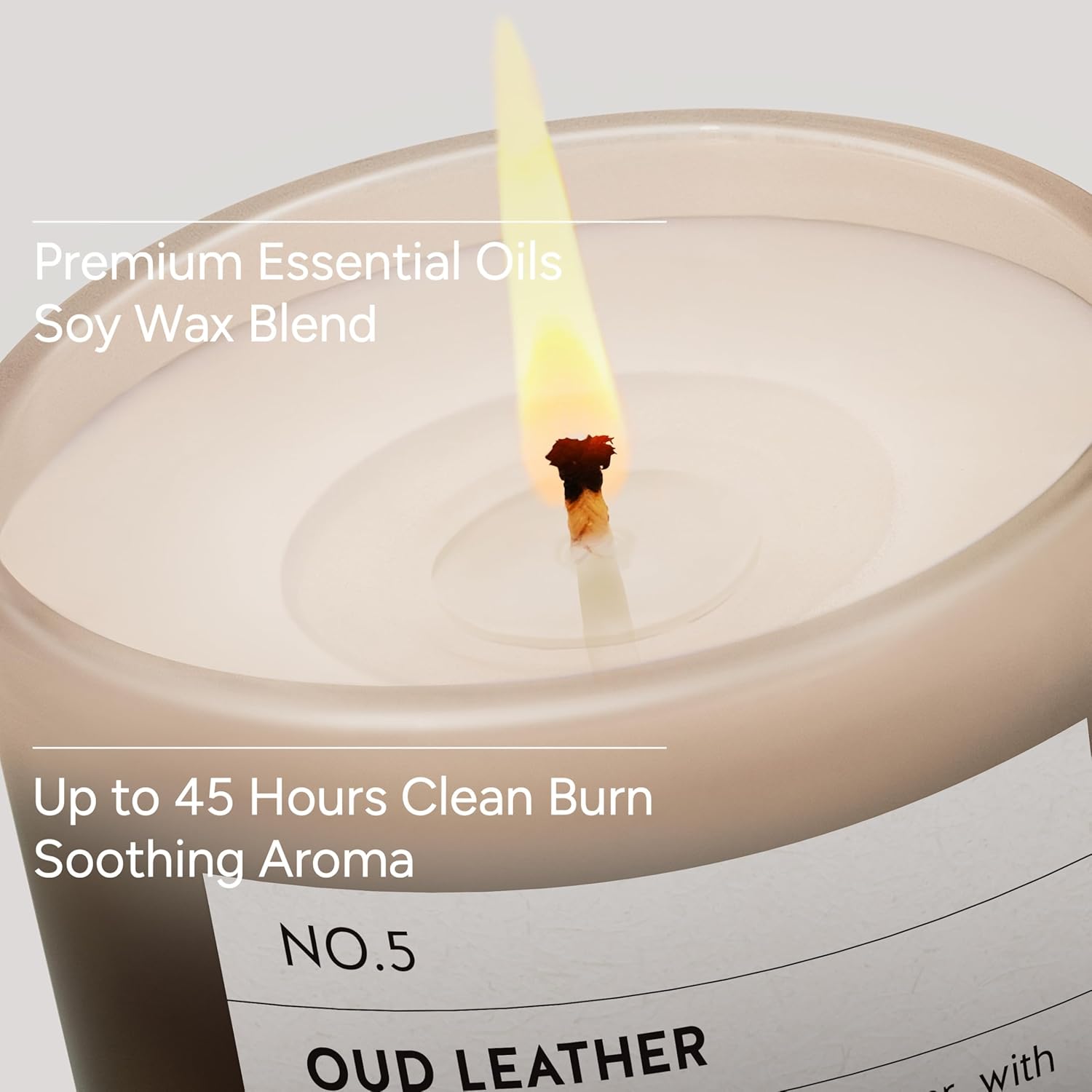Oud & Leather Scented Candle, 11oz Aromatherapy Soy Wax Candles for Home Scented, Long Lasting, Oud Leather Scent for Home, Gifts for Men, Women, Friends, Teacher, Relaxation & Stress Relief - Image 6