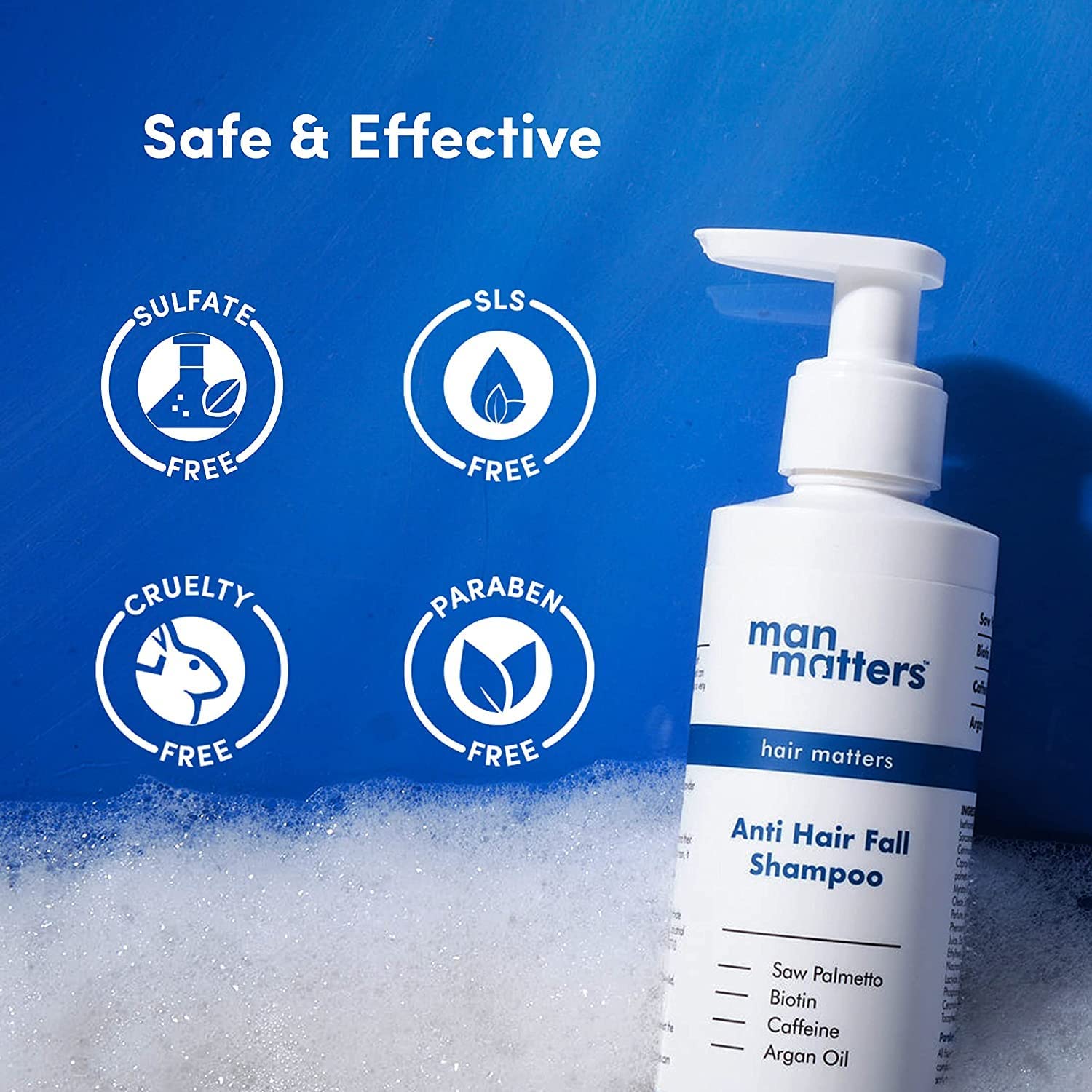 Anti Hair Fall Shampoo For Men With DHT Blockers | Caffeine, Biotin, Argan Oil & Saw Palmetto | Dermatologically Formulated & No Side Effects | Paraben & Sulphate Free | 200 ml - Image 6