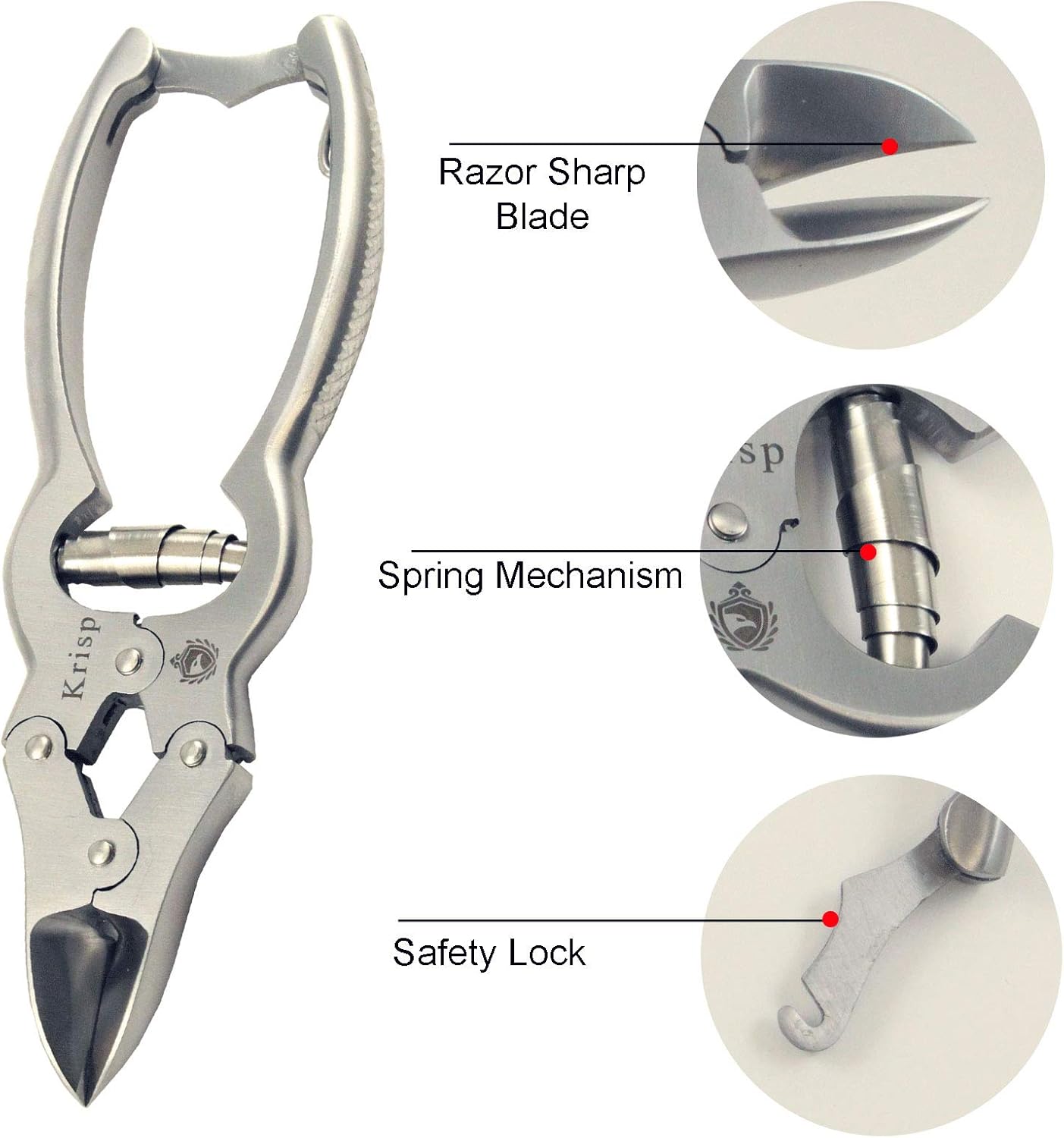 Toenail Clippers for Thick Ingrown Toenails - Professional Podiatry Nail Cutter Fingernail Clipper Trimmer Heavy Duty Surgical Grade Stainless Steel Men Seniors Adults Podiatrist Tool Krisp Beauty - Image 6