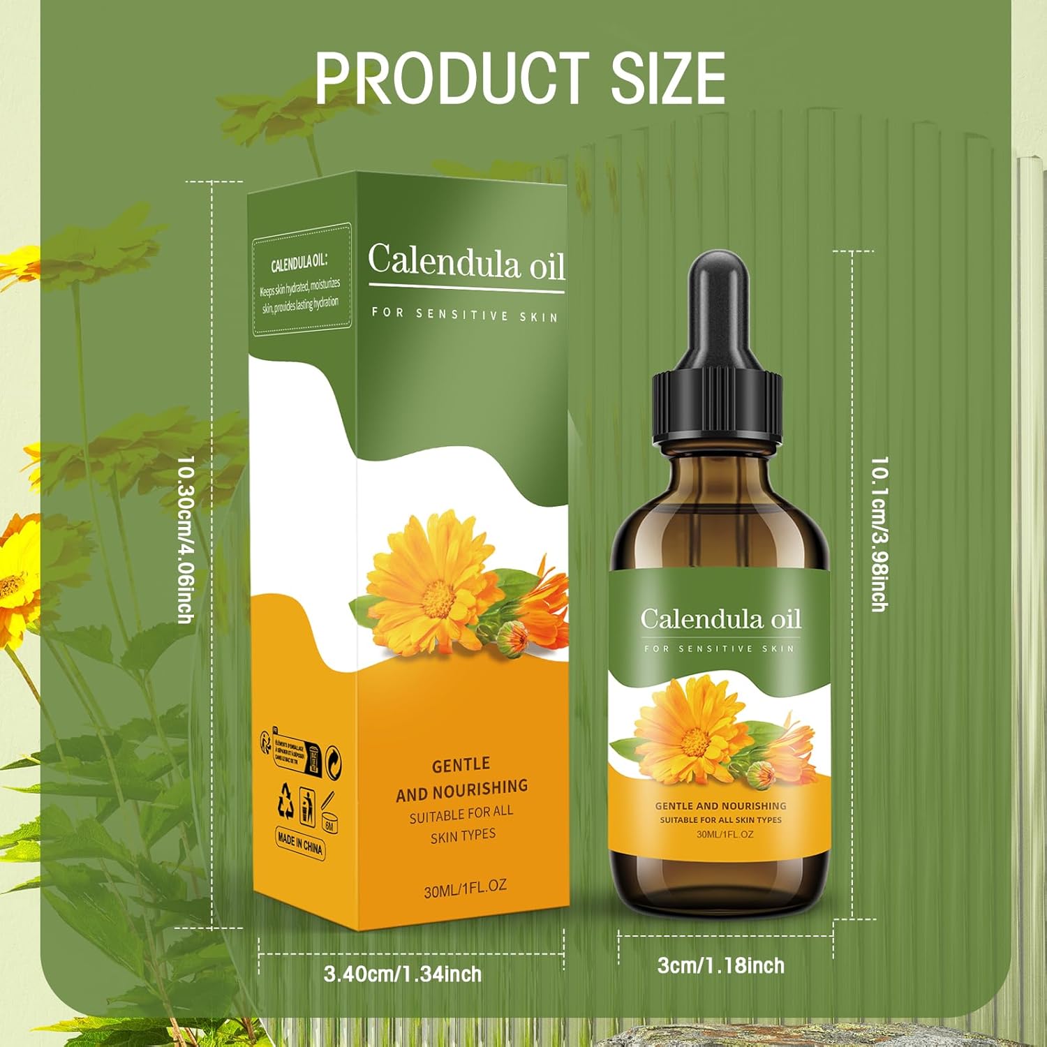 Calendula Oil for Skin - 100% Natural Calendula Oil for Anti-Aging, Moisturizing, Wrinkle Reduction, & Skin Firming | Perfect Natural Skin Moisturizer (1 Fl Oz) - Image 6