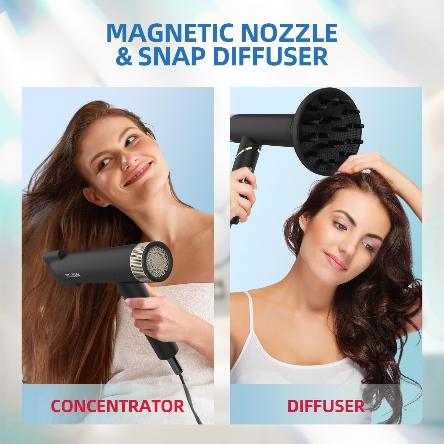 Foldable Professional Hair Dryer with Diffuser, Lightweight, High-Speed Motor, Travel Ready - Image 7