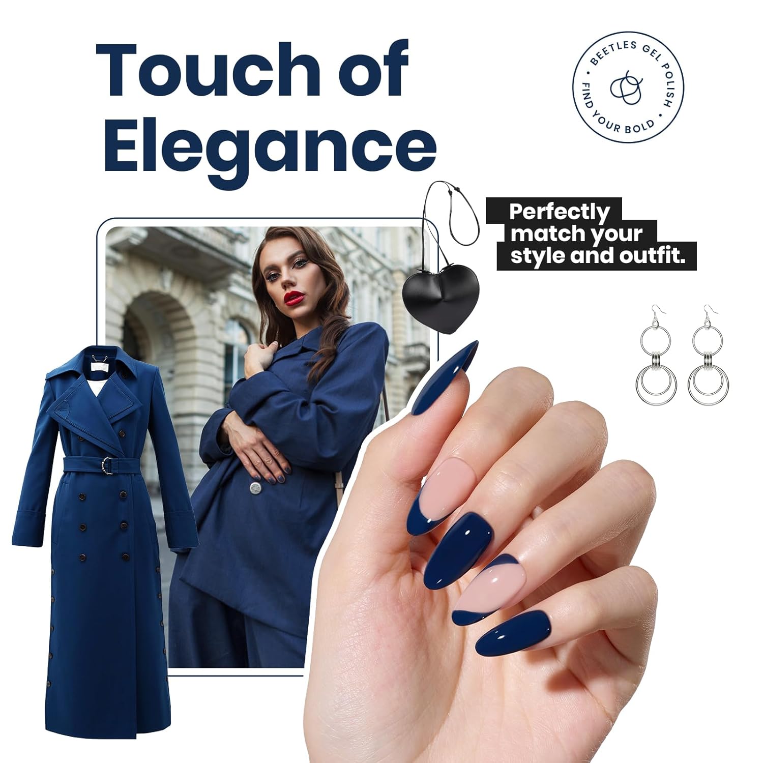 Beetles Dark Blue Nail Polish-1Pcs 15ml Fast Drying Nail Polish Winter Nail Polish Nail Lacquer Glossy Finish Nail Art Design for Women,Up to 8 Days of Wear, 0.51 FL OZ - Image 4