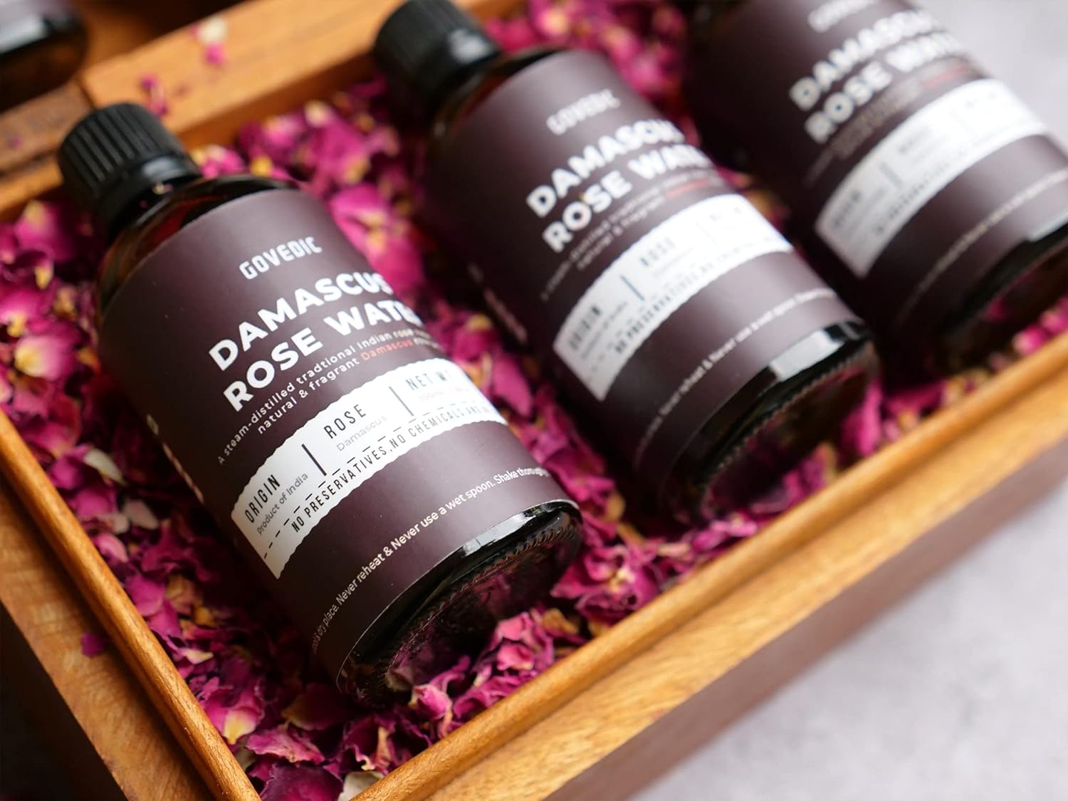 govedic Rose Water for Cooking, Baking, Cocktails | 100% Food Grade Rose Water | Face & Hair Care | Steam-Distilled Edible Damask Rose | 100 ml 3.38 Oz - Image 3