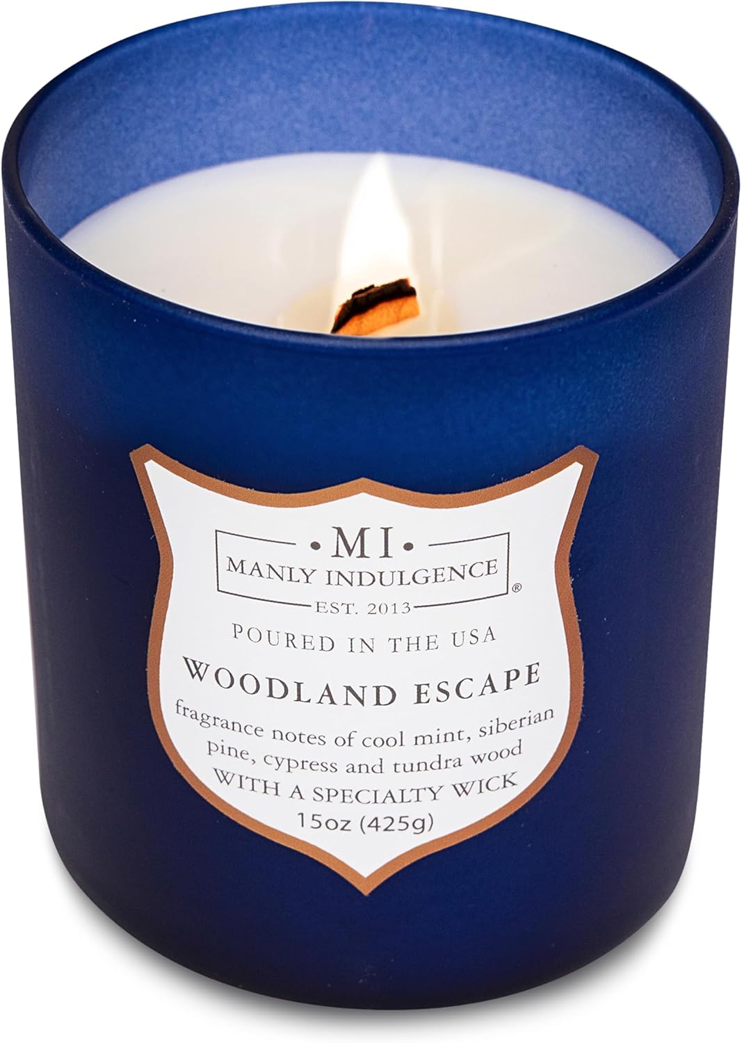 Manly Indulgence Woodland Escape Scented Candles for Men, 15 oz Wooden Wick, Premium Soy Blend Wax, 60H Burn, Candles for Home Scented - Made in The USA - Image 5