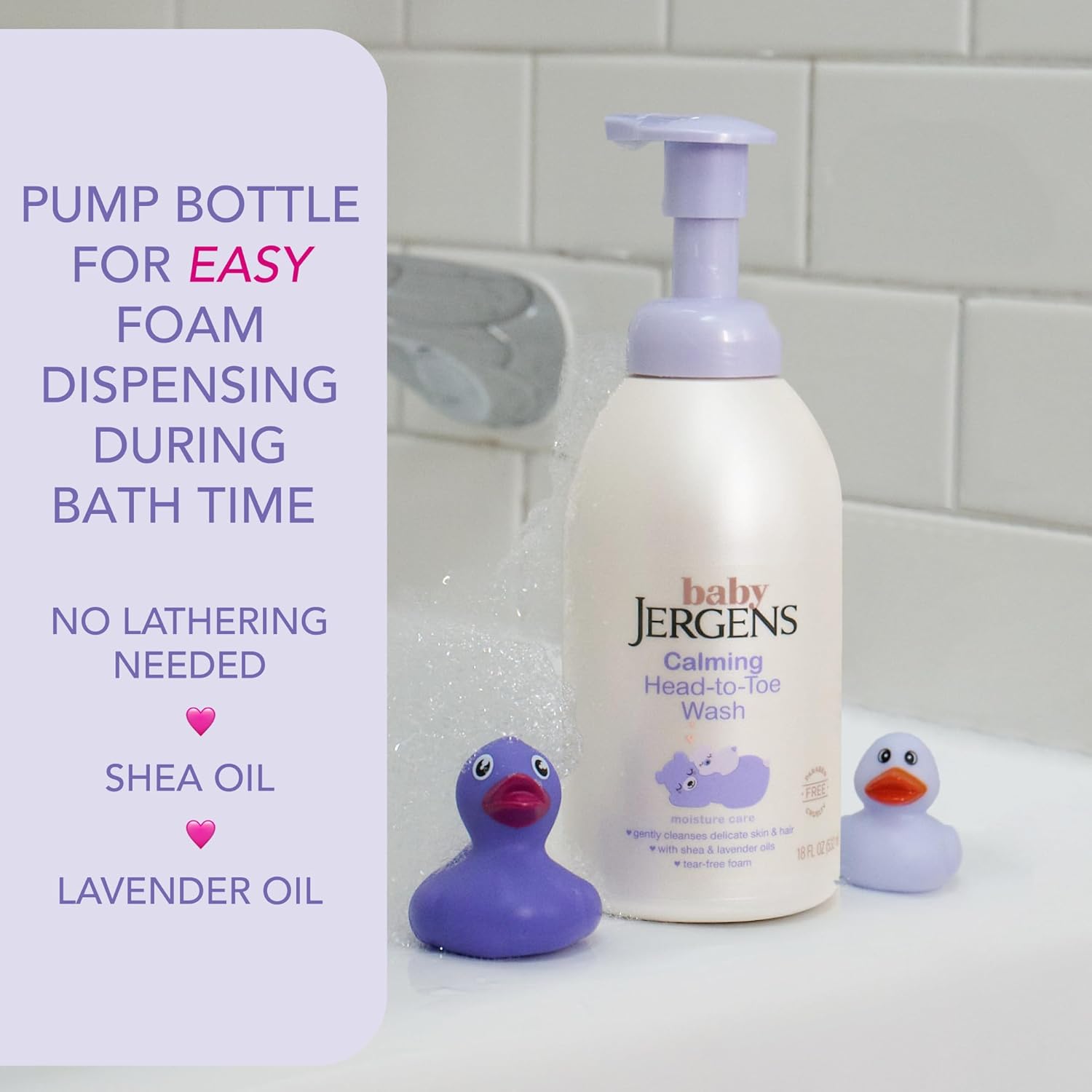 Jergens Baby Calming Tear-Free Foaming Head to Toe Wash 18 Fl Oz - Image 5