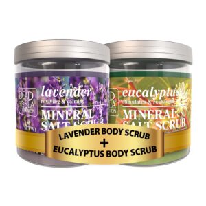 Dead Sea Collection Salt Body Scrub - 2 X Large 23.28 OZ - Lavender & Eucalyptus - Exfoliating Effect - Includes Organic Essential Oils & Natural Dead Sea Minerals