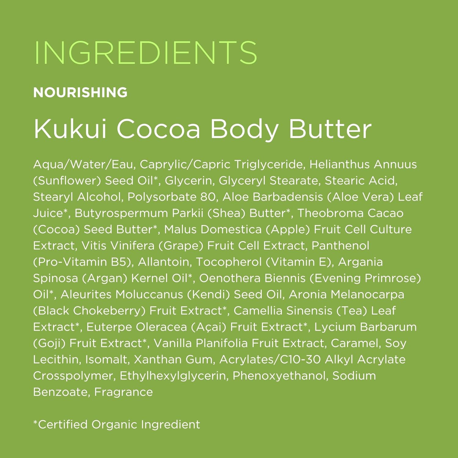 Andalou Naturals Kukui Cocoa 8 Oz Vegan Body Butter Cream with Shea & Argan Oil - Image 7