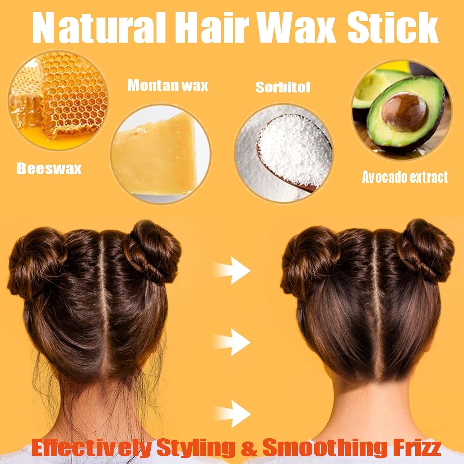 Hair Wax Stick,Long-Lasting Refreshing Hair Styling Wax for Wigs Fly Flyaways Edge Frizz Hair,2 In1 Hair Slick Stick With Comb,Natural Matte Smoothing Hair Finishing Stick for Women - Image 4