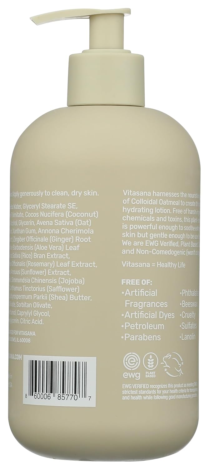 EWG Verified Hypoallergenic Unscented Hydrating Hand and Body Lotion 16oz Colloidal Oatmeal - Image 2
