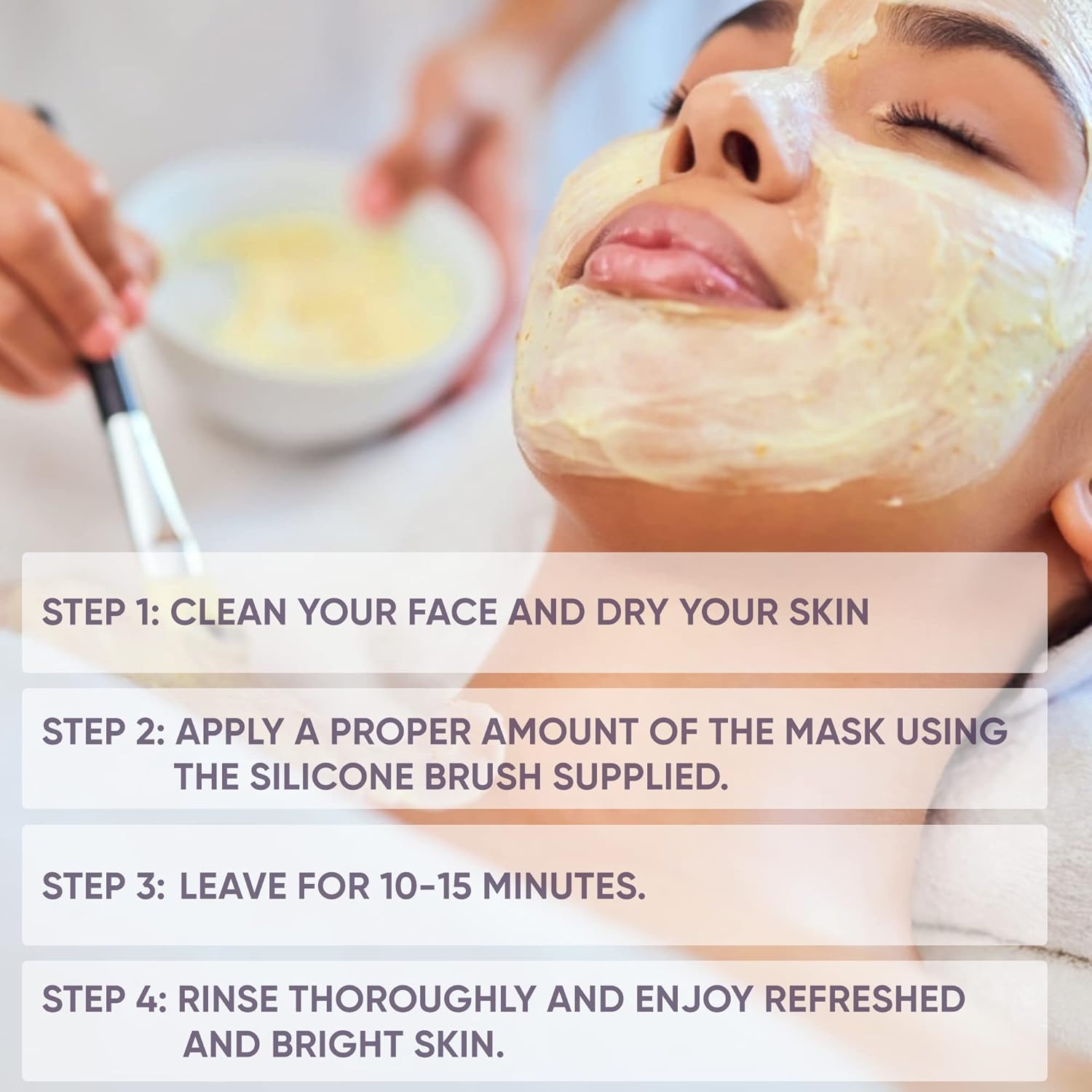 VALITIC Vitamin C & Turmeric Clay Mask - Dark Spot Corrector with Kojic Acid, Hyaluronic Acid & Retinol - Skin Care Routine for Minimizing Pores & Blackheads - with Applicator Brush - 100g - Image 7