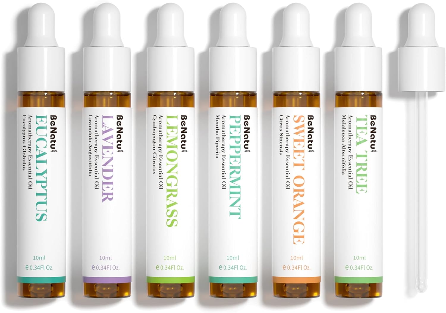Essential Oils Set (Eucalyptus, Lavender, Lemongrass, Peppermint, Tea Tree, Orange) for Diffuser, Topical Skin, Body, Natural Home Fragrance Gift for Women & Men - Image 5