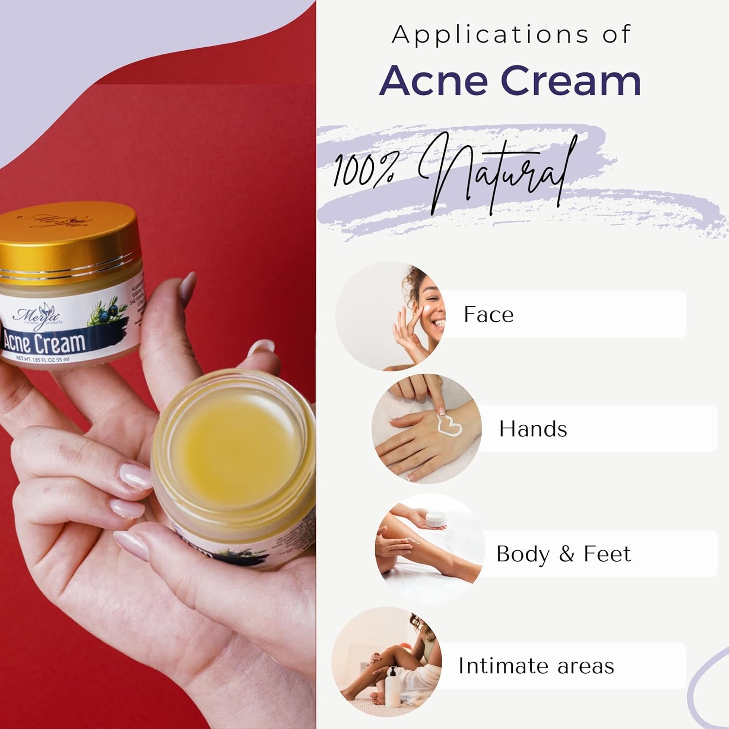 Merja Herbs Natural Anti-Acne Face Moisturizer Cream Helichrysum Sage 55ml New - Image 5