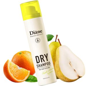 Organic Dry Shampoo Spray WITHOUT White Residue, Natural Dry Shampoo for Women & Men by Keratin, Ceramide, Jojoba Oil & Herbs Extract in Japan Travel Size, 3.35Oz, CITRUS & PEAR