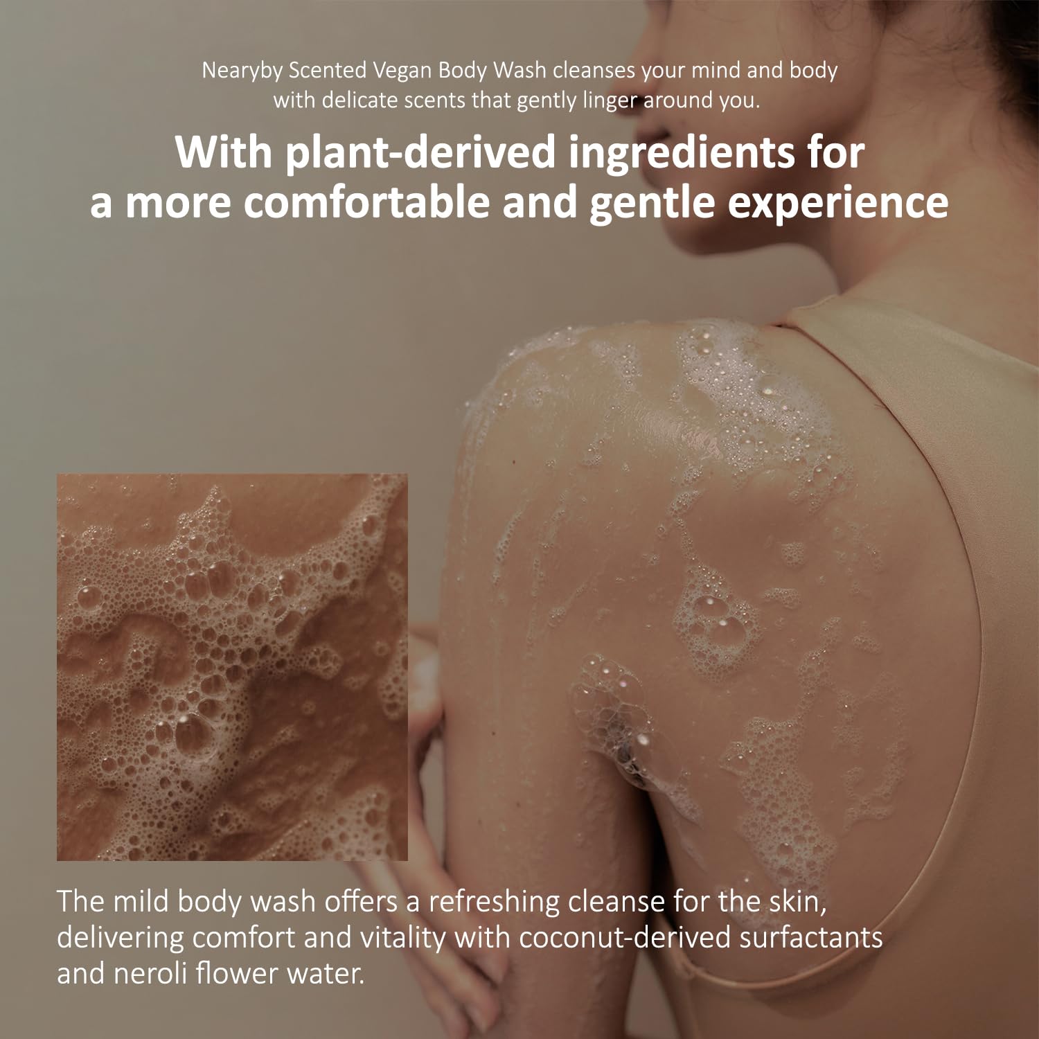 Hersteller Nearby Scented Vegan Body Wash 10.1 fl oz Moisturizing Soothing Cleanser for Dry Skin Still A Rose - Image 3