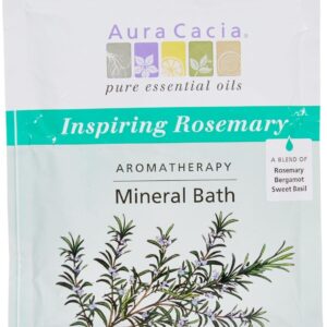 Aura Cacia Aromatherapy Mineral Bath, Inspiring Rosemary, 2.5 Ounce Packet (Pack of 3)