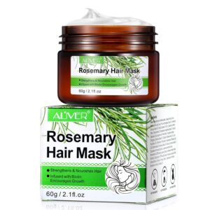 Rosemary Hair Masque, Hair Treatment Oil, Repairs Damage Hair Root, Essential Oil & Biotin Deep Treatment, Deep Conditioner Suitable for Dry & Damaged Hair-60g