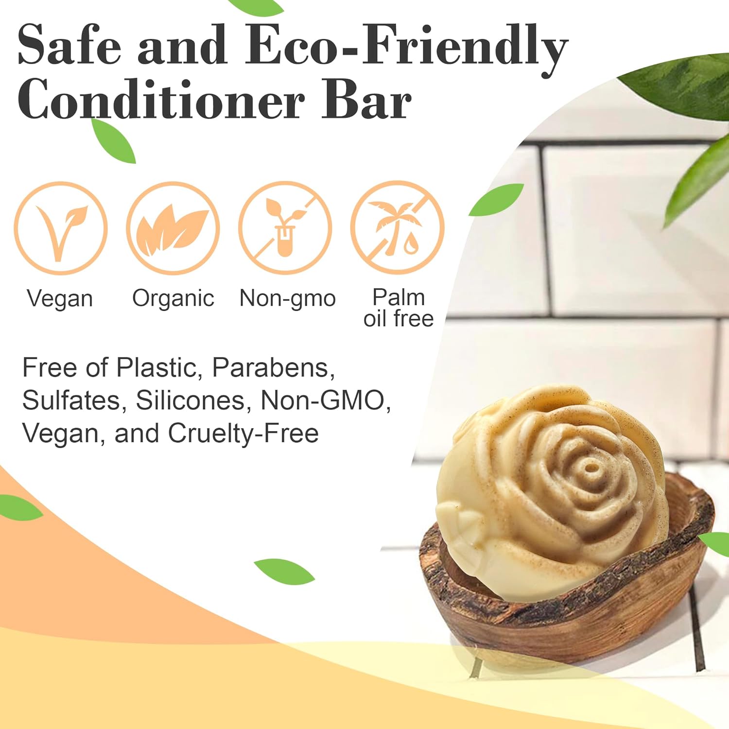 Hydrating Rice Water Protein Conditioner Bar for Hair Growth, 3 oz, with Aloe Vera - Image 3