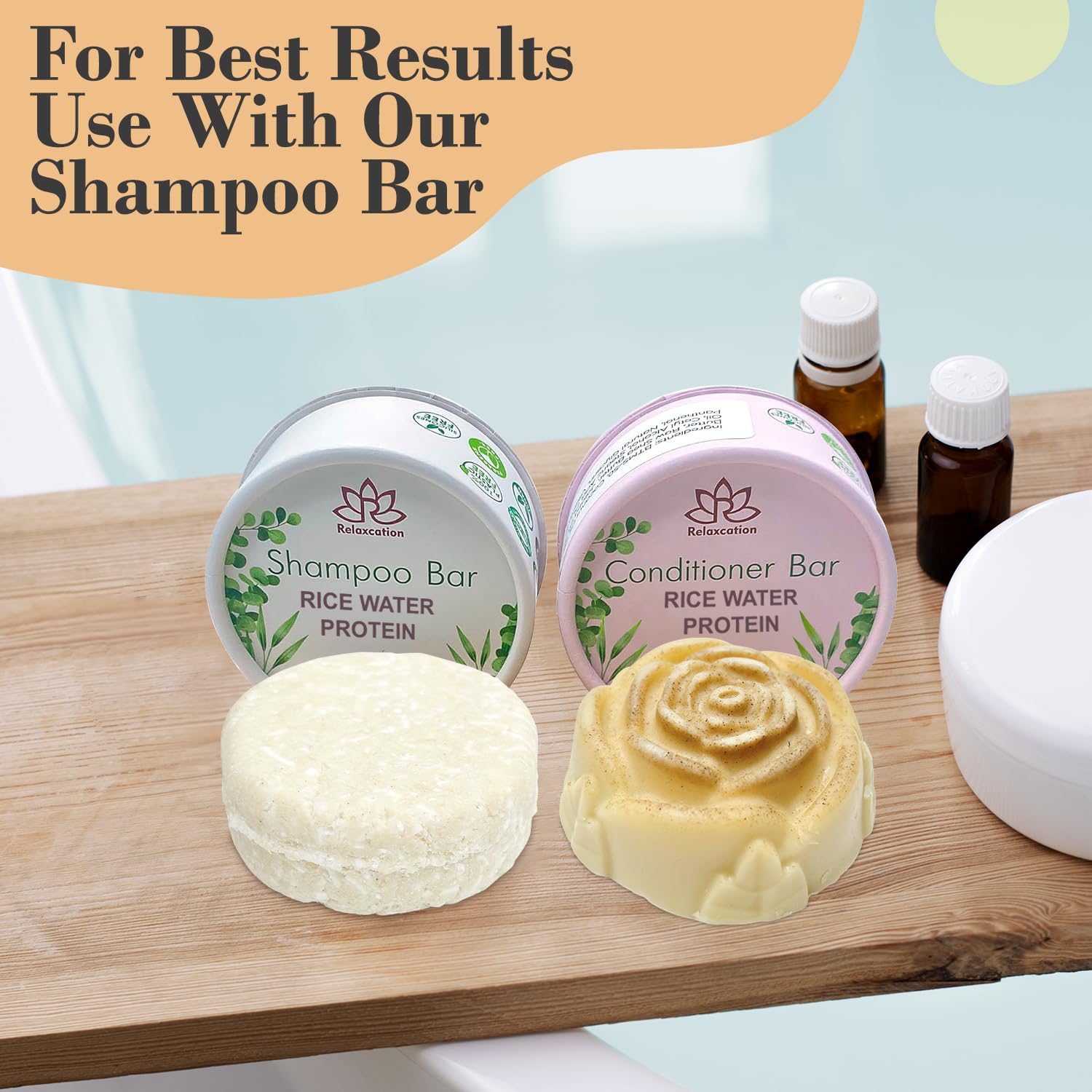 Hydrating Rice Water Protein Conditioner Bar for Hair Growth, 3 oz, with Aloe Vera - Image 6