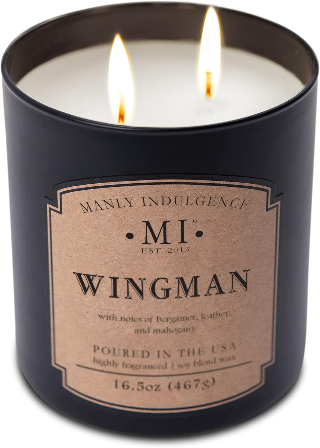Manly Indulgence Wingman 2 Wick Soy Wax Candle, 16.5 oz, 60 Hour Burn - Image 5