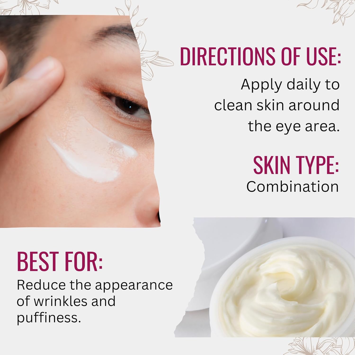 Retinol Boost Eye Cream with Retinyl Palmitate, Vitamin A, Kiwi Fruit Extract & Coenzyme Q10 | Sweet Almond Oil | Carefully formulated to keep your eyes bright and healthy! - Image 2