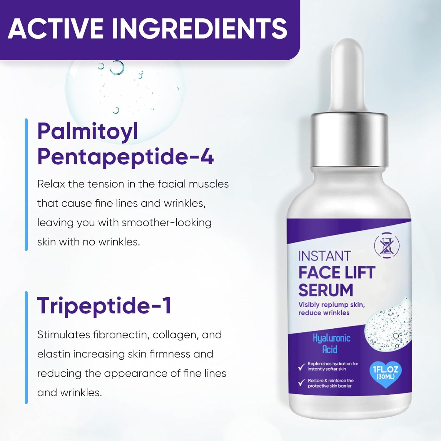 Instant Face Lift Serum 1 oz, Temporary Skin Tightening, Smooths Fine Lines Wrinkles - Image 6