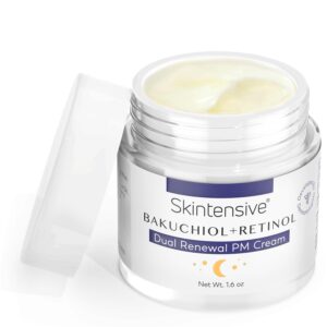 SKINTENSIVE Retinol & Bakuchiol Cream - Dual Renewal Night Cream with Coconut Oil - Moisturizing PM Cream for Sensitive Skin