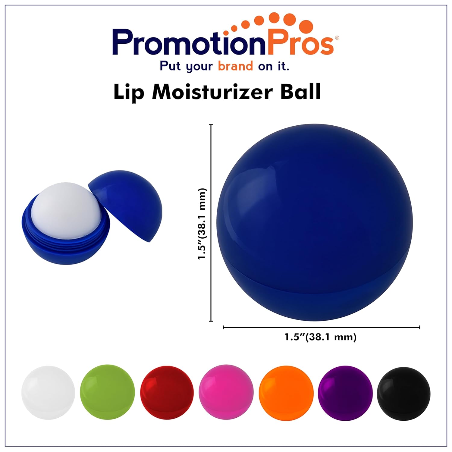 Lip Moisturizer Ball Add Customized With Text Name or Personalized Image $1.56 Each - Sold in Pack of 250 - BLUE - Image 3