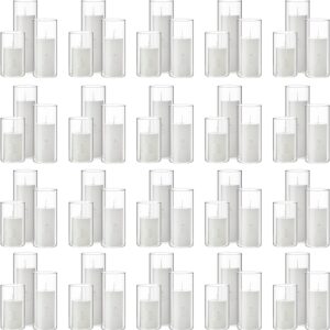 Shihanee 120 Pcs Pillar Candles and Glass Cylinder Vases Clear Cylinder Holders for Slim Pillar Candles Table Decoration (White)