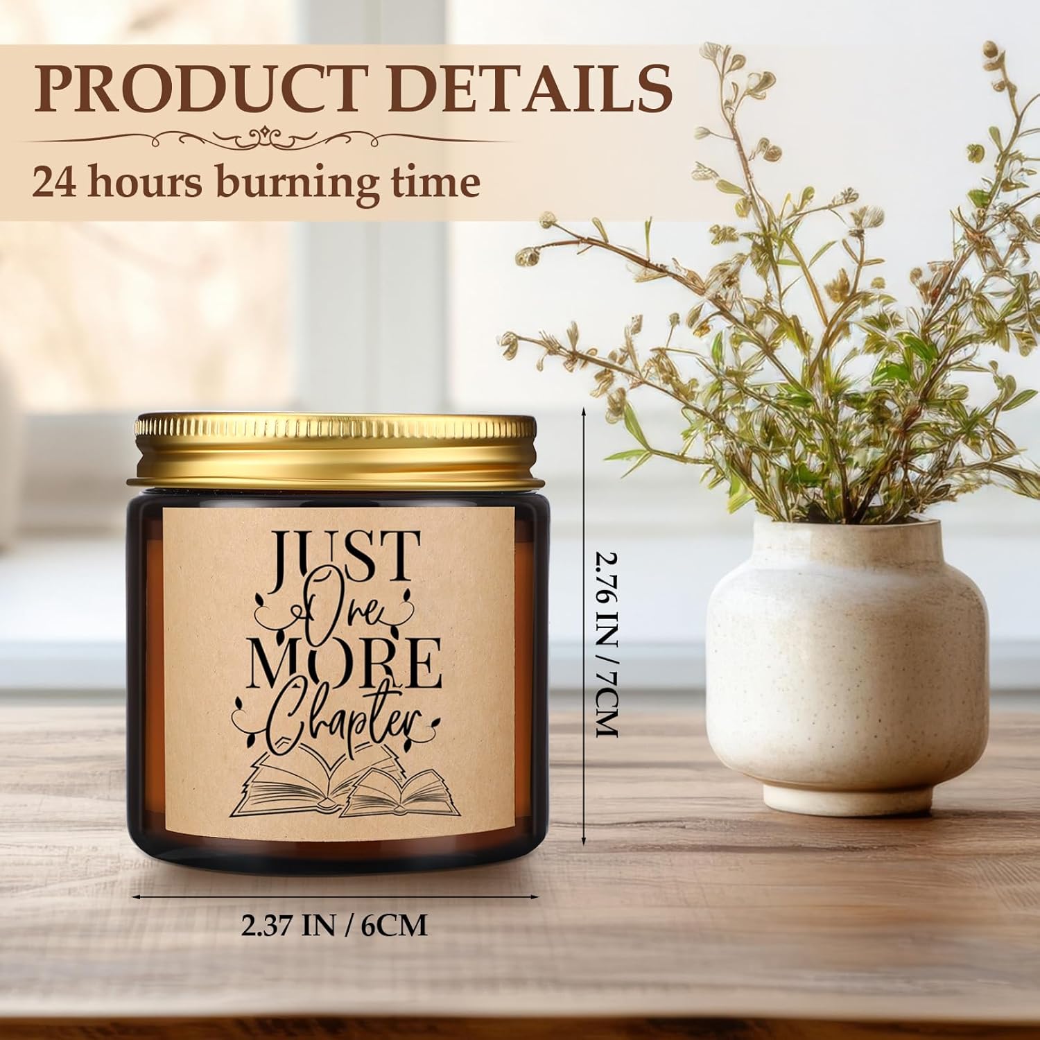 MTLEE 6 Pcs Book Lover Candle Gifts 3.5 oz Reading Scented Candle Gift Rustic Bookshelf Soy Wax Jar for World Book Day Bookworm Librarian Reader Writer Club Women Men Graduation Nurse Teacher Birthday - Image 2