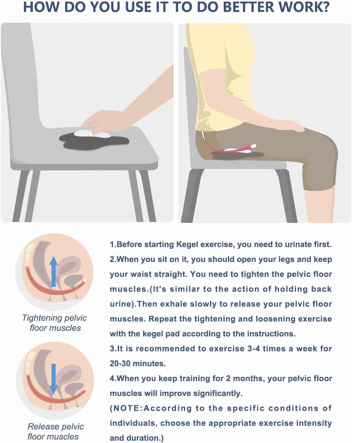 Pelvic Floor Strengthening Device Women,Pelvic Floor Muscle Training,Pelvic Floor Physical Therapy Use for Bladder Control and Pelvic Floor Exercise for Women and Men,Gray - Image 6