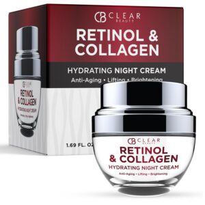 Retinol & Collagen Night Face Moisturizer - Dermatologist Tested, Moisturizes, Reduces Wrinkles & Fine Lines, Hydrating Cream, Cruelty-Free Korean Skin Care, All Skin Types - 1.69 oz