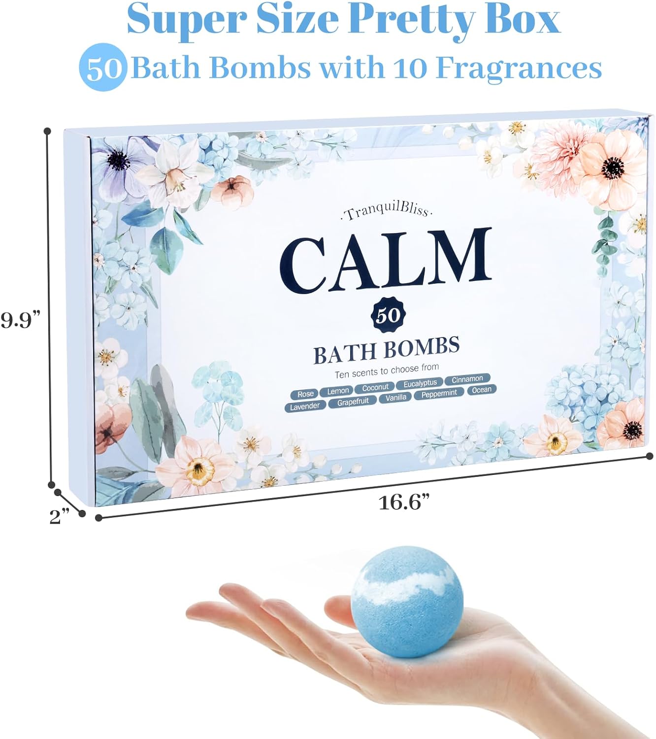 Bath Bombs Set 50 PCS with 10 Rich Scents, Bath Bombs for Women, Natural Bubble Bombs with Shea Butter & Safe Oil, Ideal for Christmas, Birthday, Valentine's Day Mother's Day Present - Image 2