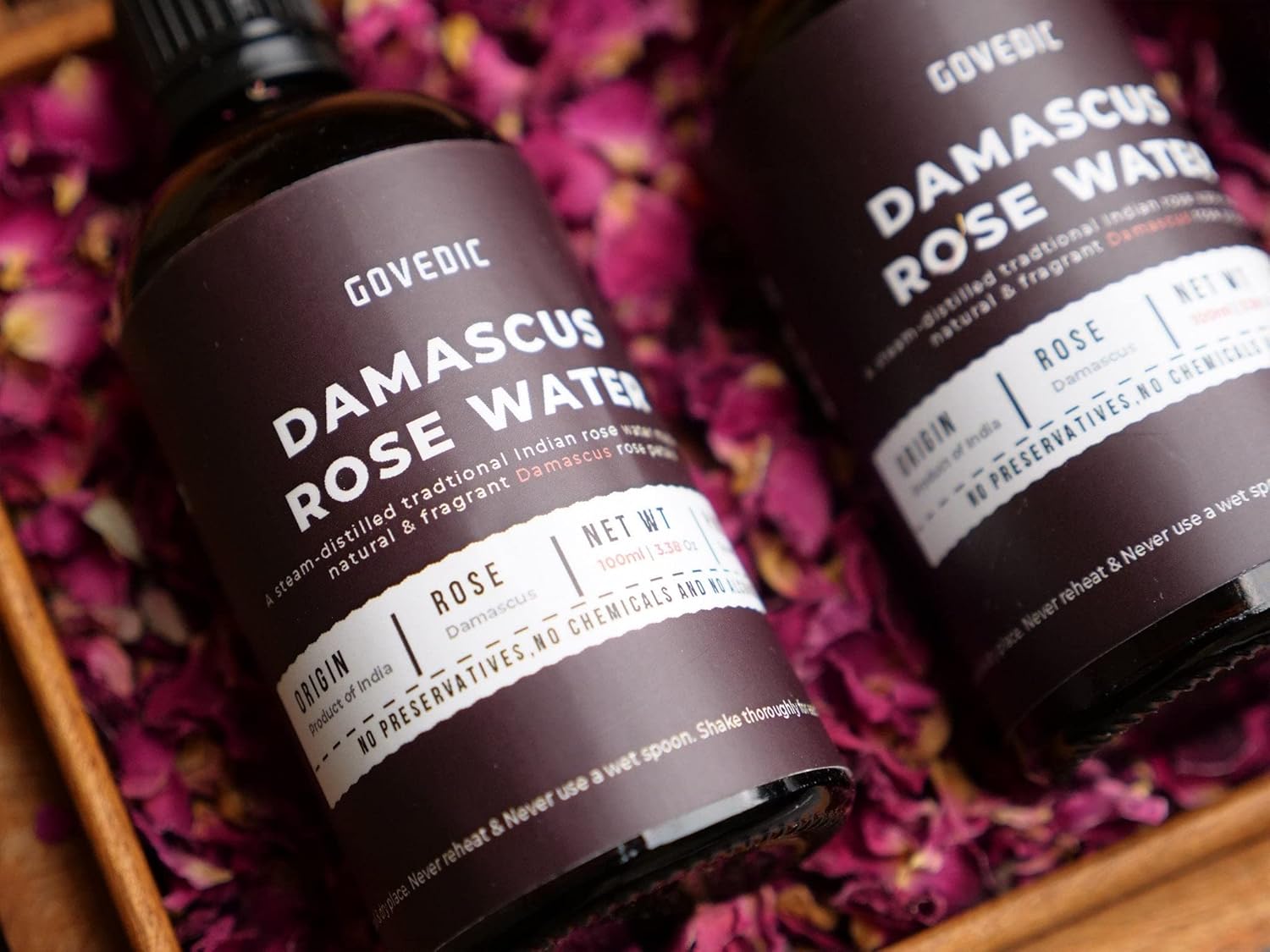 govedic Rose Water for Cooking, Baking, Cocktails | 100% Food Grade Rose Water | Face & Hair Care | Steam-Distilled Edible Damask Rose | 100 ml 3.38 Oz - Image 6