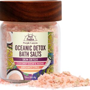 PURPLE CANYON SolSalts Oceanic Detox Bath Salts 10oz | Bergamot Citrus Scented Soak with Hydrating Minerals | Skin Hydrating Mineral Bath