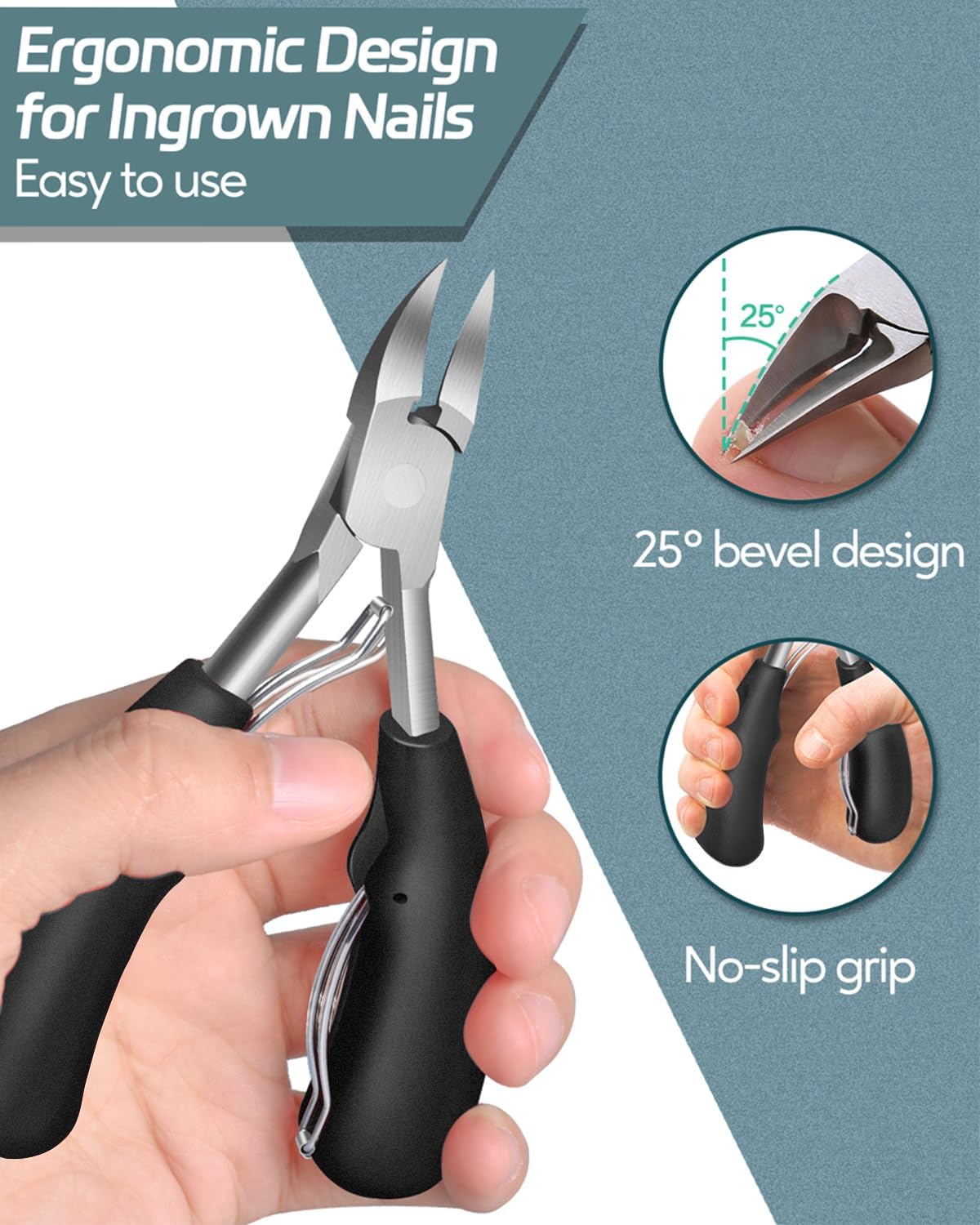 Toenail Clippers for Seniors Thick Toenail, Podiatrist Toe Nail Clipper Kits for Adult, Men, Women, Super Sharp Curved Blade Large Nail Tools, at Home Ingrown Toenail Remove Kit, 6 Pieces - Image 4