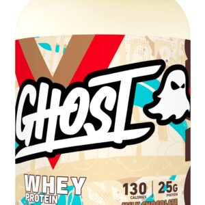 GHOST Whey Protein Powder, Milk Chocolate - 2LB Tub, 25G of Protein - Flavored Isolate, Concentrate & Hydrolyzed Whey Protein Blend - Post Workout Shakes - Soy & Gluten Free