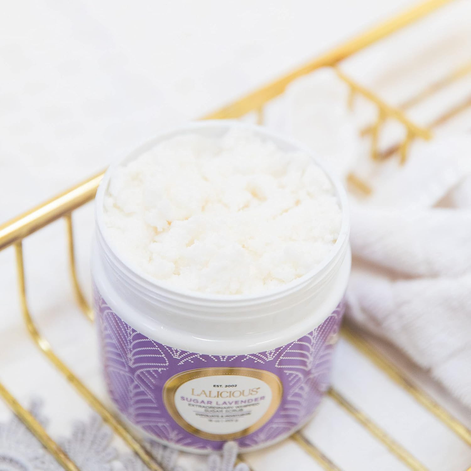 LALICIOUS Sugar Lavender Body Scrub 16oz Exfoliating Moisturizing Paraben-Free New - Image 4