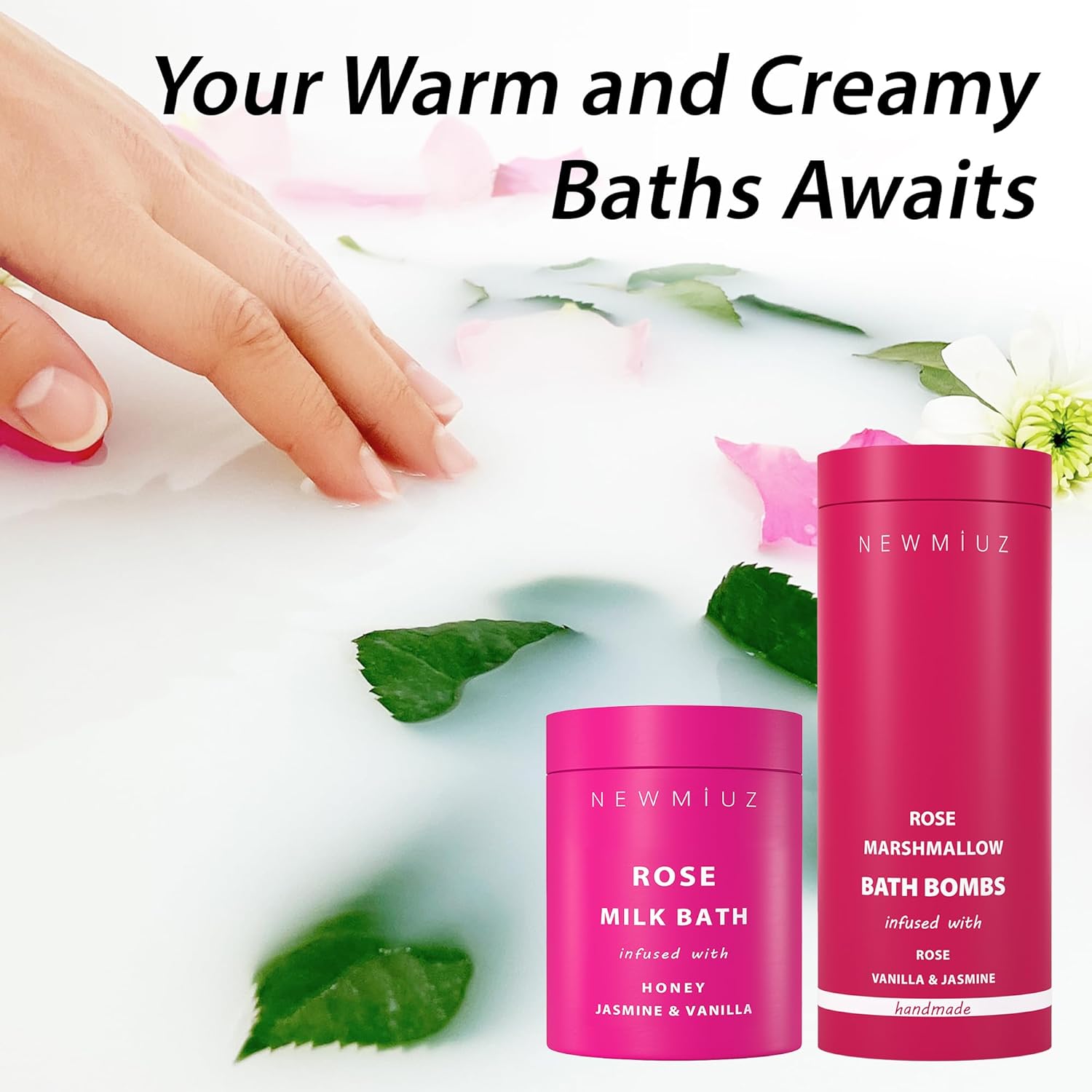 Rose Vanilla Mega Foaming Bath Bomb 6 oz - Nourishes Dry Skin, Stress Relief - Image 6