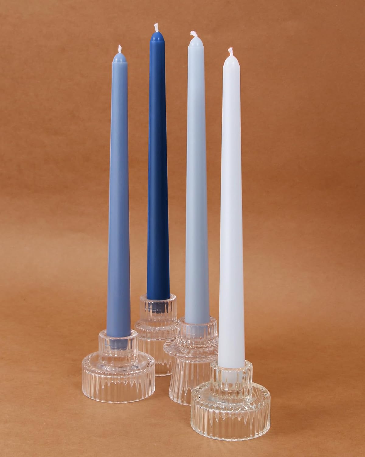 Viyffo 10 Inch Blue Unscented Dripless Smokeless Taper Candles Set of 12 for Weddings and Home Decor - Image 4