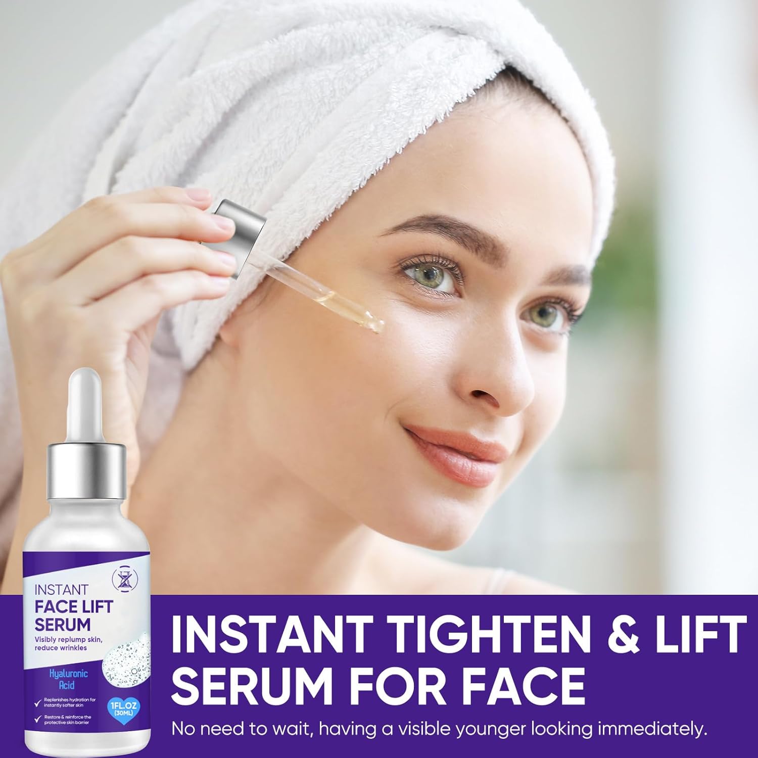 Instant Face Lift Serum 1 oz, Temporary Skin Tightening, Smooths Fine Lines Wrinkles - Image 4