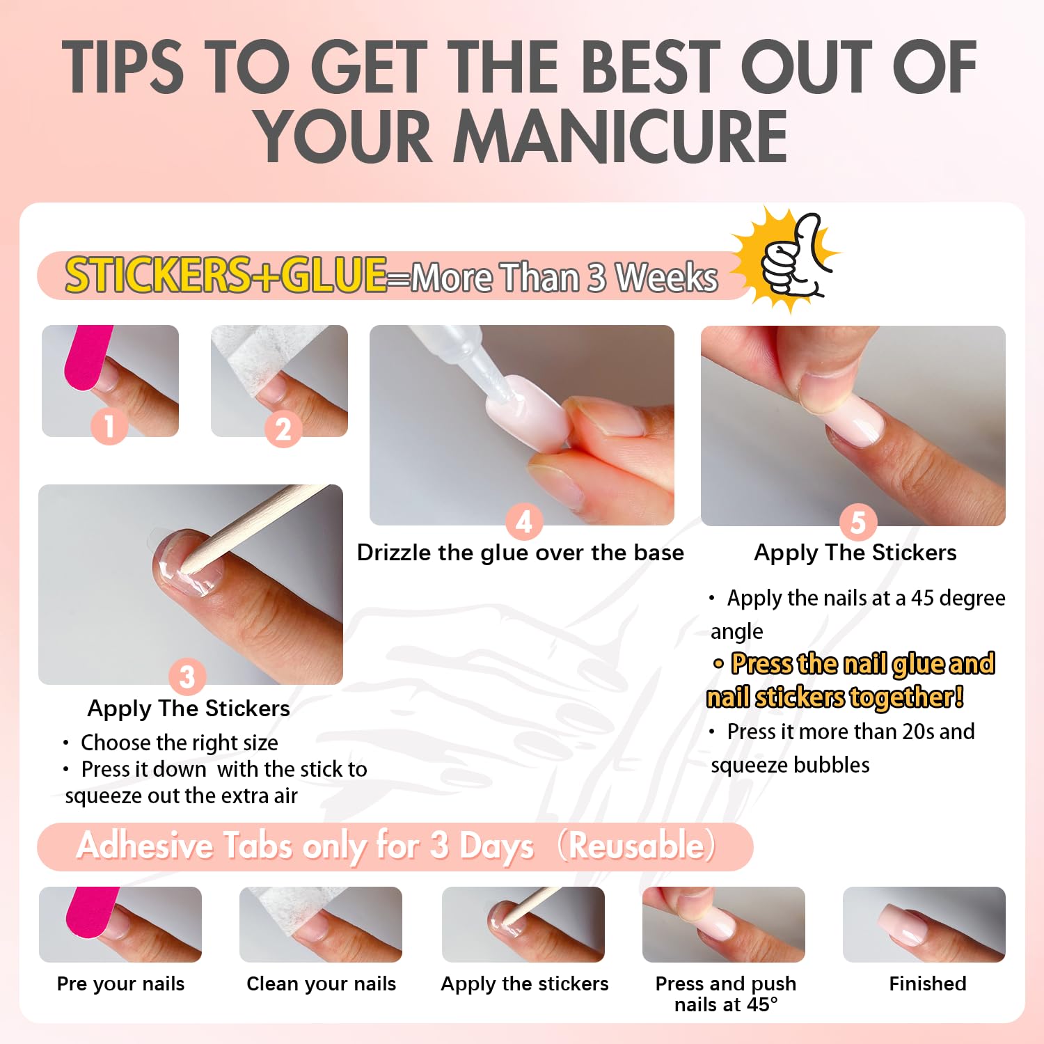 Hot Pink French Tip Press on Nails Short Square Nails Press ons French Tip Glue on Nails for Women DIY Acrylic French Nails Short Gel Nails, Natural Thick Extra Short French Fake Nails 30Pcs 15 Sizes - Image 6
