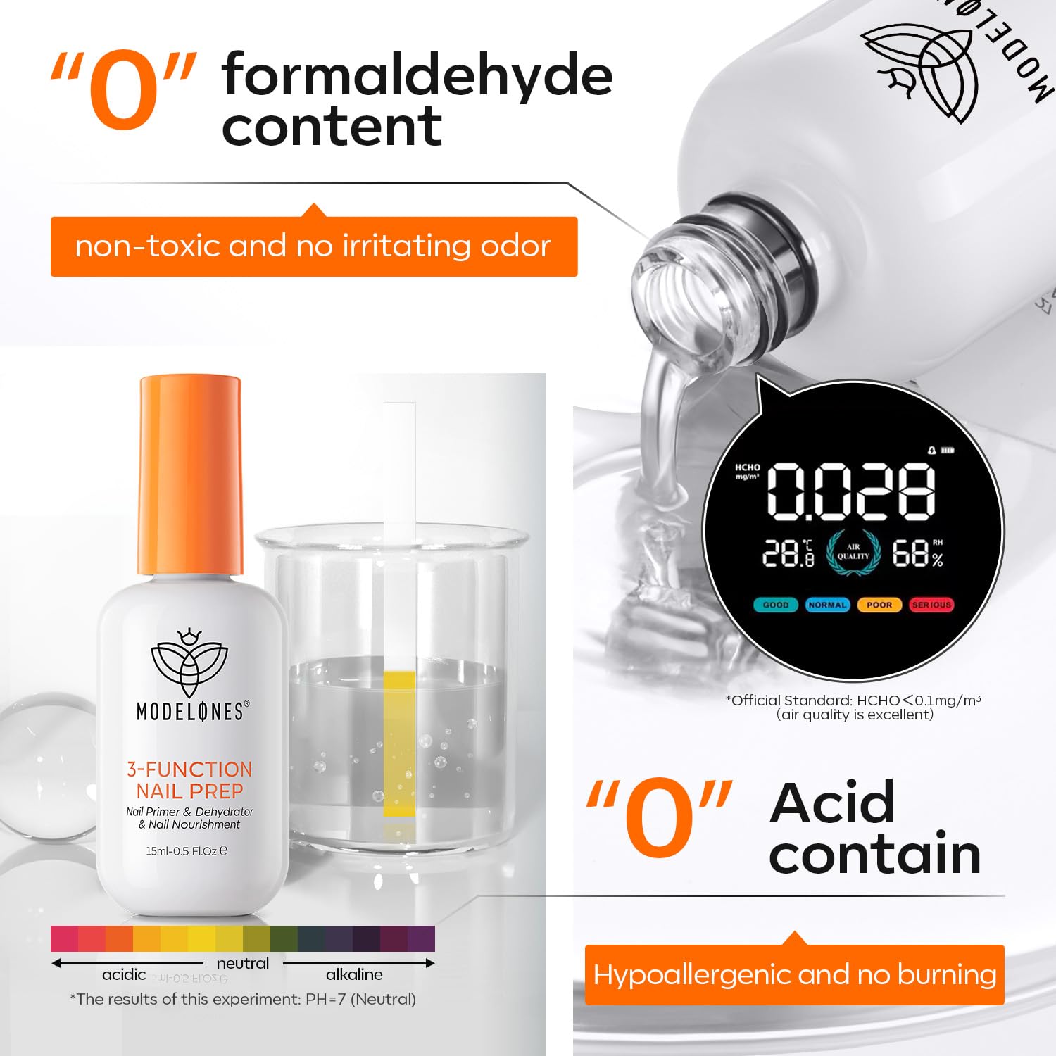 modelones Nail Dehydrator and Primer, 3-in-One HEMA-Free Nourishing Prep for Acrylic & Gel Nails, Supports Growth - Image 7