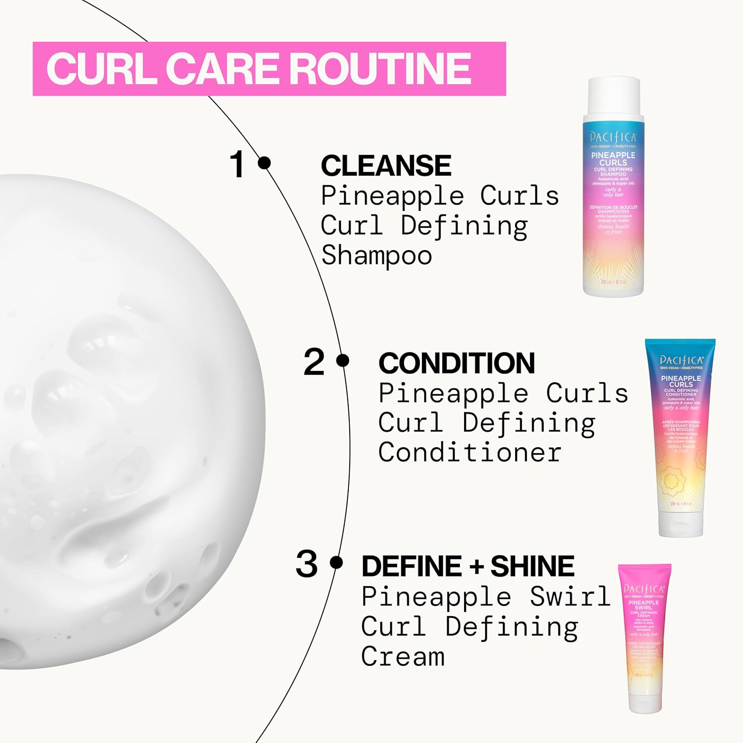 Pacifica Beauty Pineapple Curls Vegan Silicone-Free 3-Step Curly Hair Care Kit - Image 6